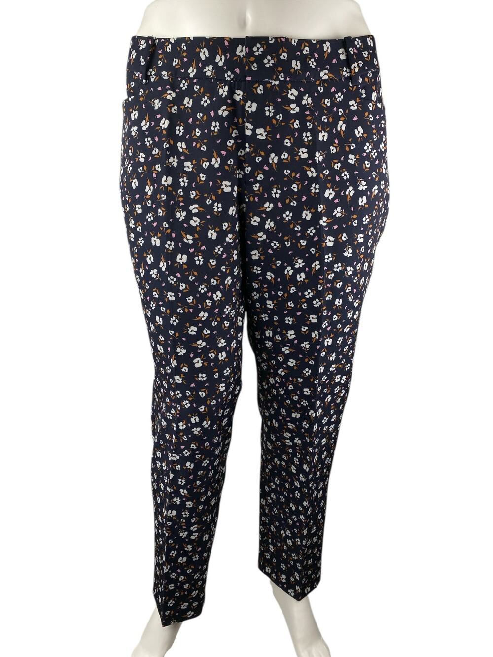 NEW Eloquii Women's Multicolor Floral High Rise Pocket Skinny Trousers Pants 20